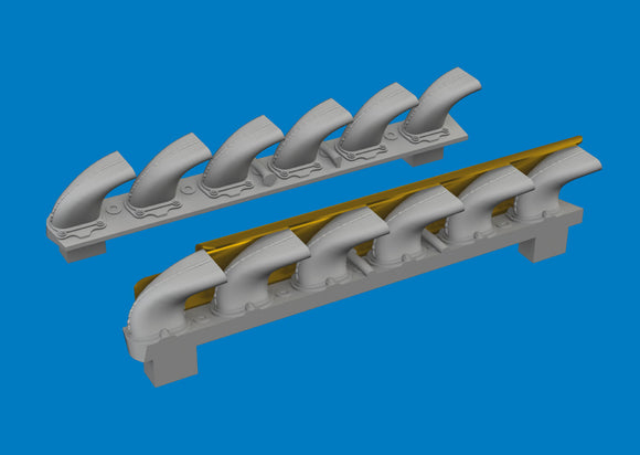 672406 Messerschmitt Bf 109G-6 Exhaust 1/72 by EDUARD