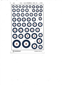 A10 R.A.F. Type A Roundels 1938-45 1/72 by ALMARK