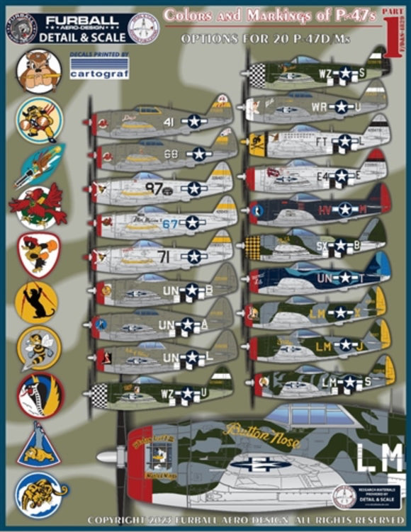 F/D&S-4829 P-47DM Thunderbolt colors & markings 1/48 by FURBALL AERO-DESIGN