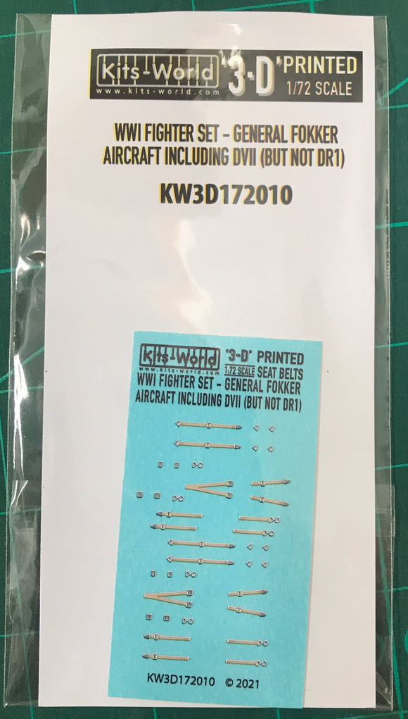 KW3D172010 General Fokker Aircraft Including DVII But Not Dr1 1/72 by KITS-WORLD
