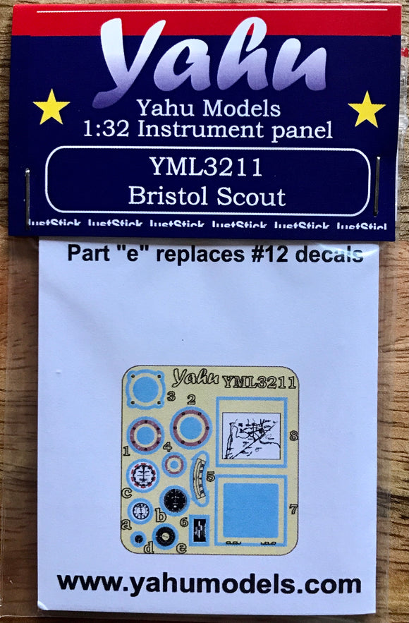 YML3211 Bristol Scout Instrument panel 1/32 by YAHU
