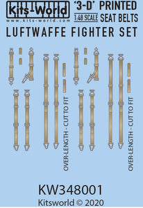 KW3D148001 Luftwaffe seatbelts 1/48 by KITS-WORLD