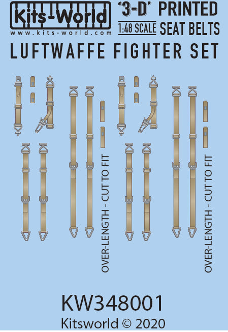 KW3D148001 Luftwaffe seatbelts 1/48 by KITS-WORLD