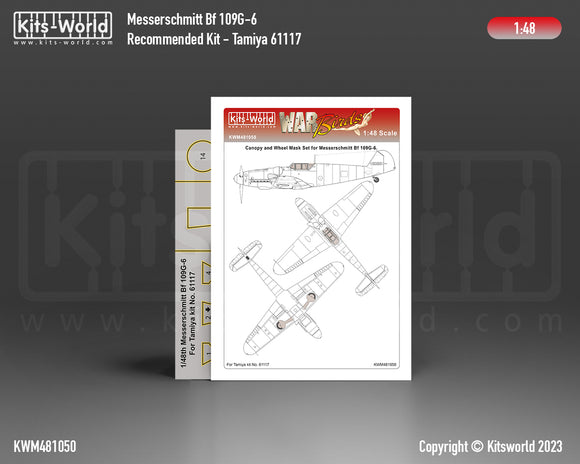 KWM481050 Messerschmitt Bf 109G-6 wheels & canopy masks 1/48 by KITS-WORLD