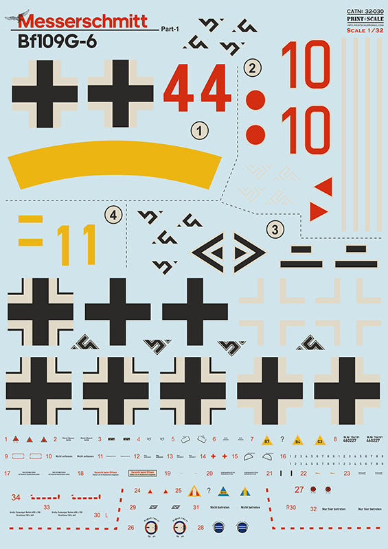 32-030 Messerschmitt Bf 109G-6 Part 1 1/32 by PRINT SCALE