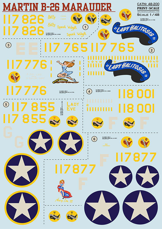 48-200 Martin B-26 Marauder 1/48 by PRINT SCALE