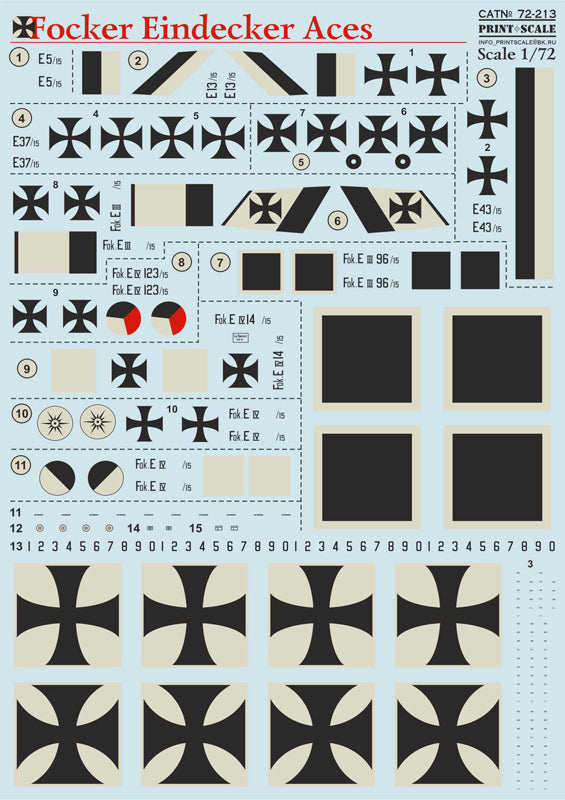 72-213 Fokker Eindecker Aces 1/72 by PRINT SCALE