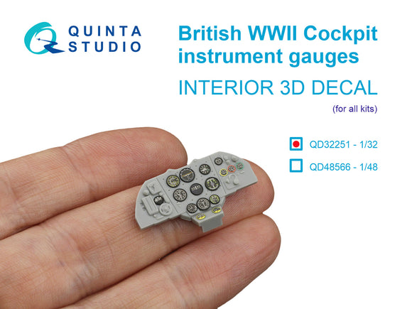 QD32251 British WWII Cockpit Instruments 3D 1/32 by QUINTA STUDIO