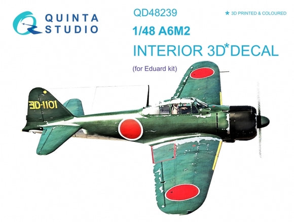 QD48239 Mitsubishi A6M2 Zero 3D printed details 1/48 by QUINTA STUDIO