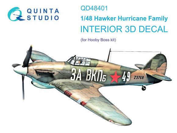 QD48401 Hawker Hurricane family interior 3D decal (for Hobby Boss) 1/48 by QUINTA STUDIO