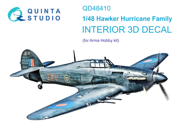 QD48410 Hawker Hurricane family interior 3D decal (for ARMA HOBBY) 1/48 by QUINTA STUDIO