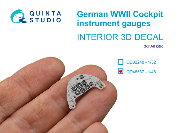 QD48567 German WWII Cockpit Instrument Gauges 3D 1/48 by QUINTA STUDIO