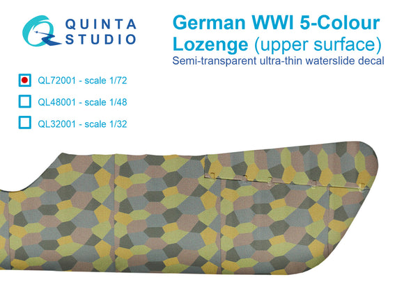 QL72001 German Lozenge camo 5-Colour Upper 1/72 by QUINTA STUDIO