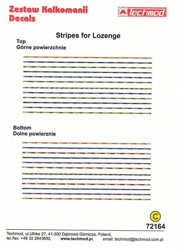 72164 Stripes for Lozenge scheme 1/72 by TECHMOD