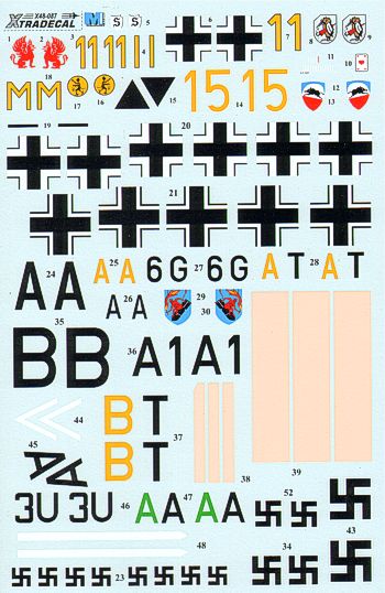 X48087 Battle of Britain Luftwaffe Bf109-E, He-111, Ju-87 1/48 by XTRADECAL