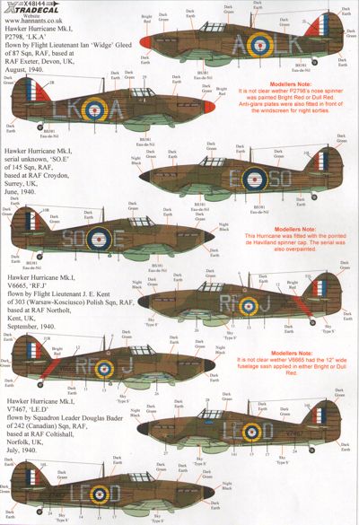 X48144 Battle Of Britain 75th Anniversary - Hawker Hurricane Mk.I  1/48 by XTRADECAL