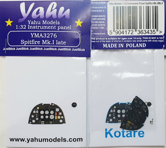 YMA3276 Spitfire Mk.I Late Instrument panel (for KOTARE) 1/32 by YAHU MODELS