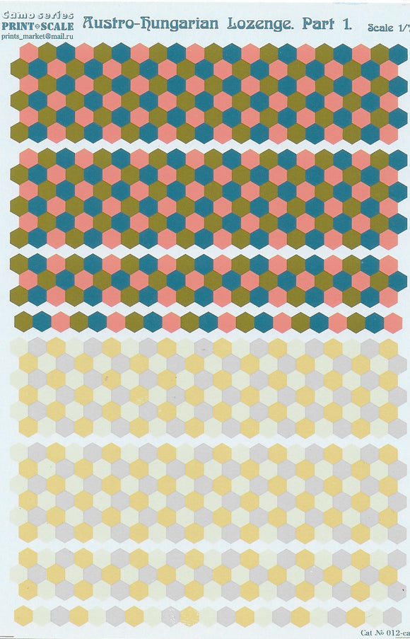 012-camo Austro-Hungarian Lozenge Part 1. 1/72 by PRINT SCALE