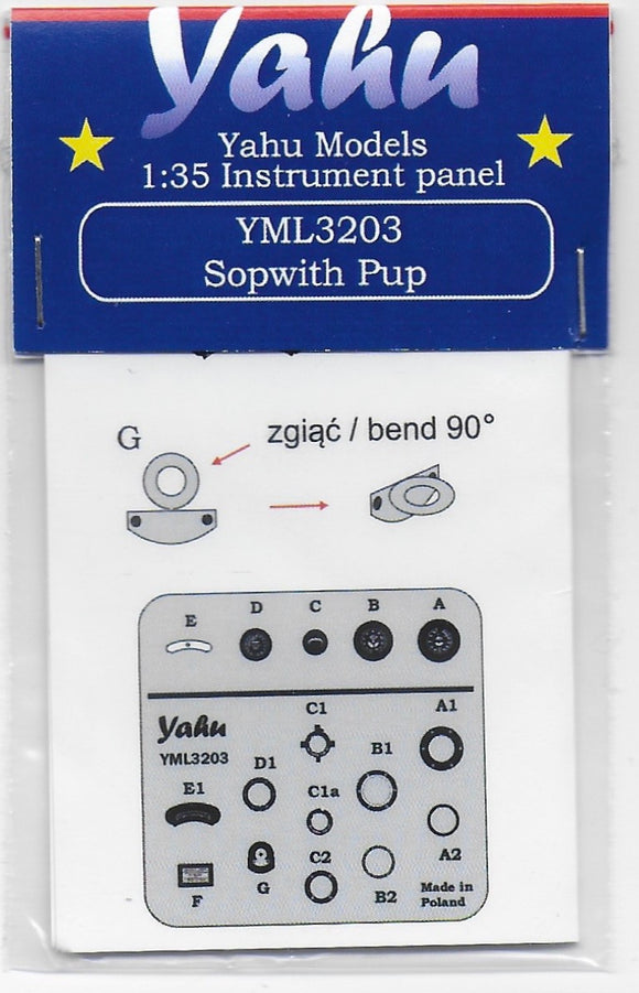 YML3203 Sopwith Pup Instrument Panel 1/32 by Yahu Models