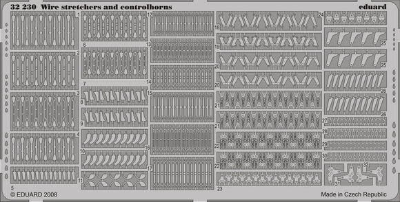 32230 Wire Stretchers and Controlhorns 1/32 by EDUARD