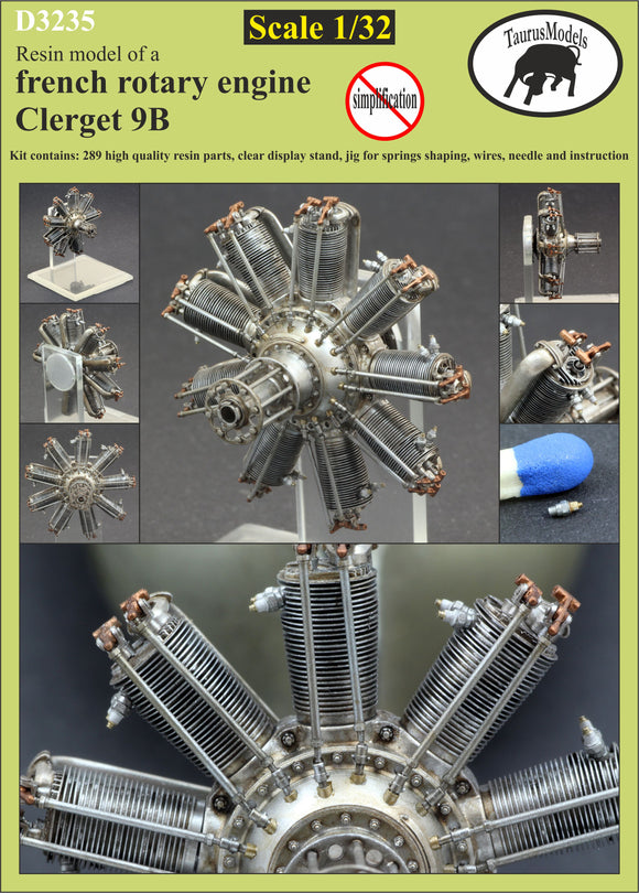 D3235 Clerget 9B French rotary engine 1/32 by TAURUS