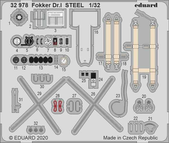 32978 FOKKER Dr.I STEEL (for MENG kit) 1/32 by EDUARD