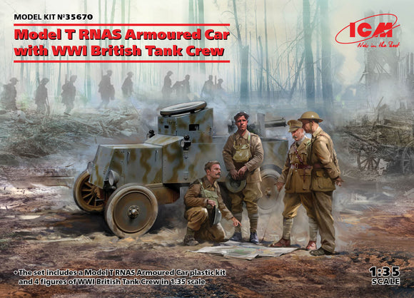 35670 Model T RNAS Armoured Car w/WWI British Tank Crew 1/35 by ICM
