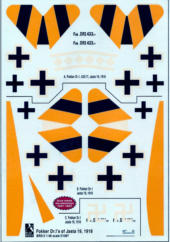 BR-512 The Fokker Dr.1 in Jasta 19 1/48 by BLUE RIDER