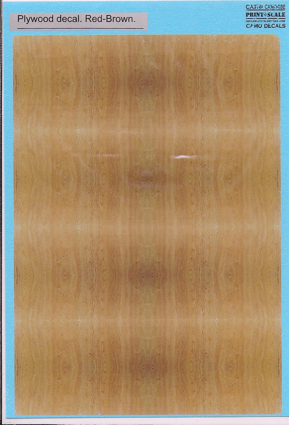 CAMO-032 Plywood Decal. Red-Brown Part 2. 1/72 & 1/48 by PRINT SCALE