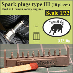 D3210a Spark plugs type III used in German radial engines (10 pieces) 1/32 by TAURUS