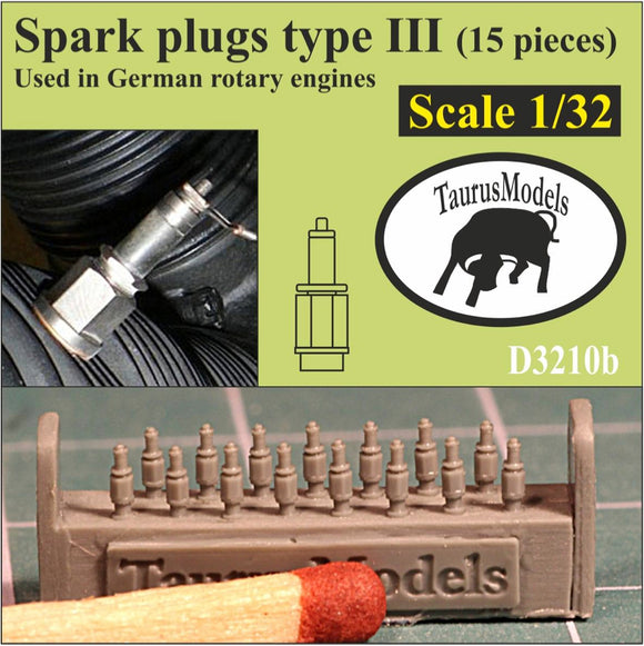 D3210b Spark plugs type III used in German radial engines (15 pieces) 1/32 by TAURUS