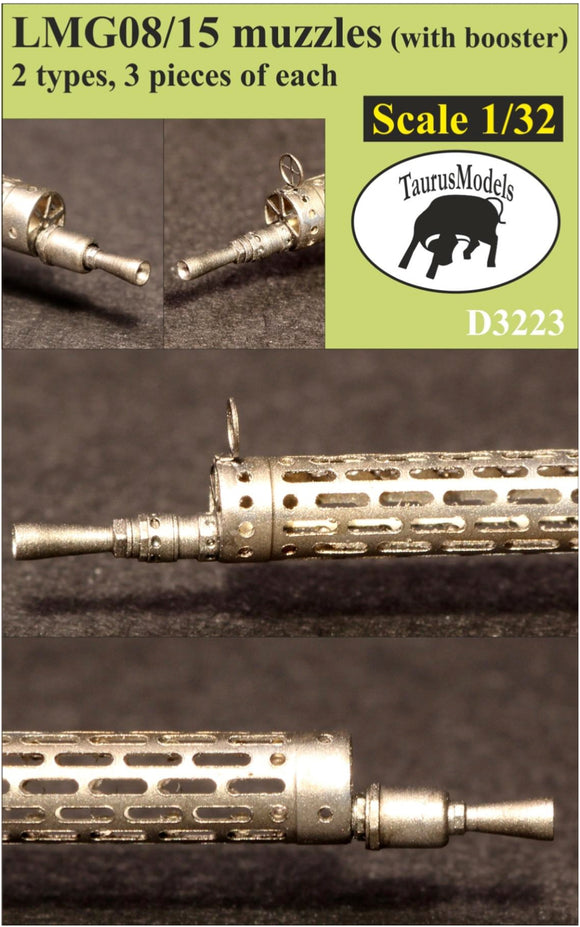 D3223 LMG08/15 muzzles (with booster) 2 types, 3 pieces of each 1/32 by TAURUS