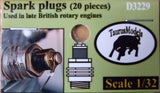 D3229 Spark plugs used in late British rotary engines 20 pieces 1/32 by TAURUS