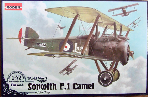 053 SOPWITH F.1 CAMEL  Late w/Bentley 1/72 by RODEN