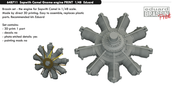648711 Sopwith Camel engine 1/48 by EDUARD