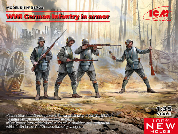 35722 WWI German Infantry in armor 1/35 by ICM