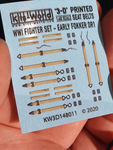 KW3D148011 WWI Fighter Set - Early Fokker Dr.1 Seatbelts 1/48 by Kits-World