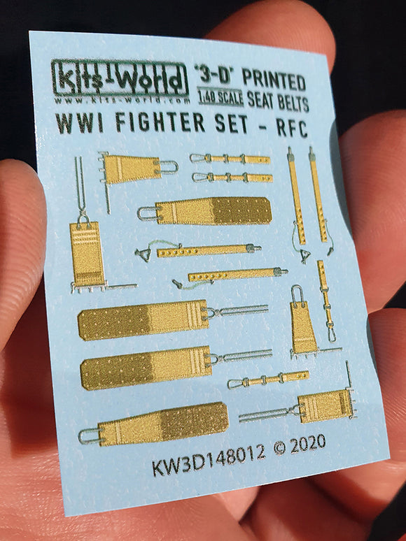 KW3D148012 WWI Fighter Set - RFC, RNAS Seatbelts 1/48 by KITS-WORLD