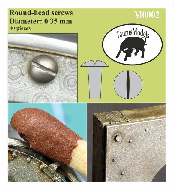 M0002 Round-Head Screws Diameter: 0.35 mm (40 pieces) 1/32 by TAURUS