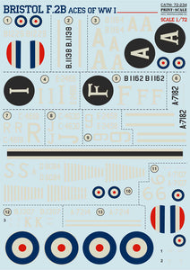 72-234 BRISTOL F.2B ACES OF WWI 1/72 by PRINT SCALE