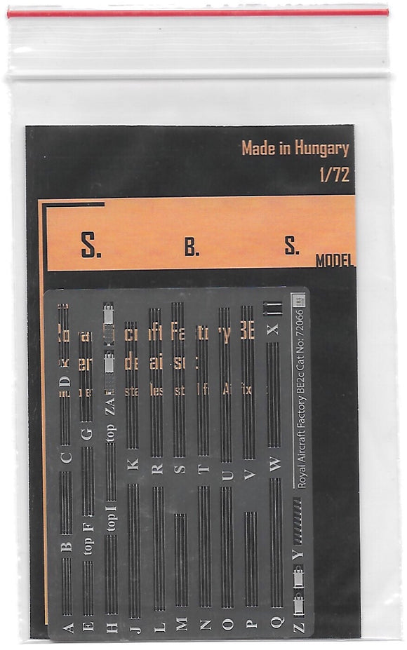 72066 Royal Aircraft Factory BE2c details 1/72 by S.B.S. Model
