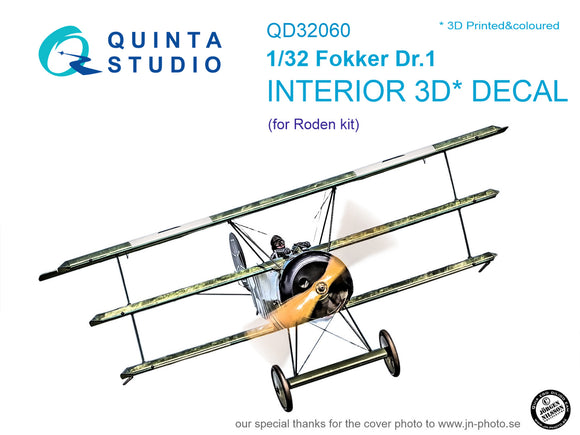 QD32060 Fokker Dr.1 Interior 3D Decal 1/32 by QUINTA STUDIO