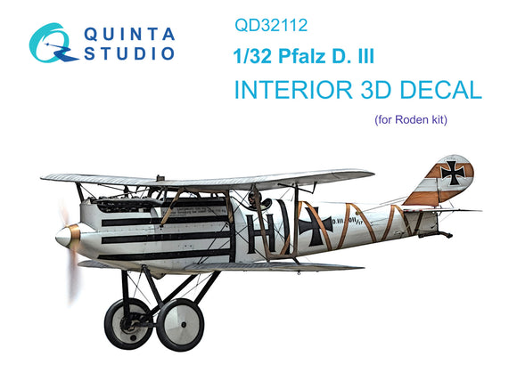 QD32112 Pfalz D.III interior 3D decals 1/32 by QUINTA STUDIO