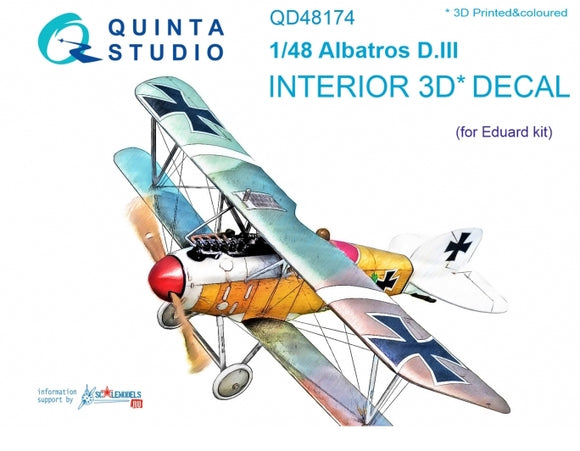 QD48174 Albatros D.III interior 3D 1/48 by QUINTA STUDIO