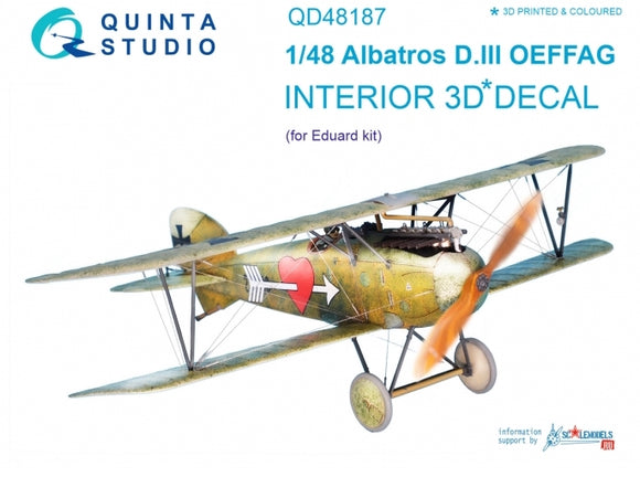 QD48187 Albatros D.III OEFFAG Interior 3D Decal 1/48 by EDUARD
