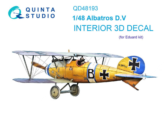 QD48193 Albatros D.V 3D printed interior decal 1/48 by QUINTA STUDIOS