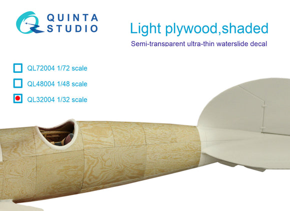 QL32004 Light plywood, shaded decal 1/32 by QUINTA STUDIO