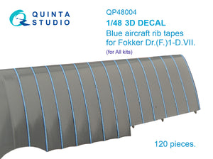 QP48004 Blue aircraft rib tapes for Fokker Dr.(F) 1 - D.VII 3D 1/48 by QUINTA STUDIO