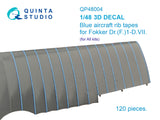 QP48004 Blue aircraft rib tapes for Fokker Dr.(F) 1 - D.VII 3D 1/48 by QUINTA STUDIO