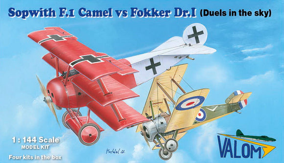 14421 SOPWITH F.1 CAMEL vs FOKKER Dr.1 1/144 by VALOM